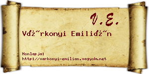 Várkonyi Emilián névjegykártya